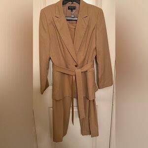 Tan Business Pantsuit Belted by John Meyer
